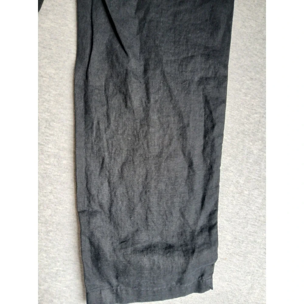 Quince Pants XS 100 Linen Crop Minimalist  Comfort Pull On Boho Stretch